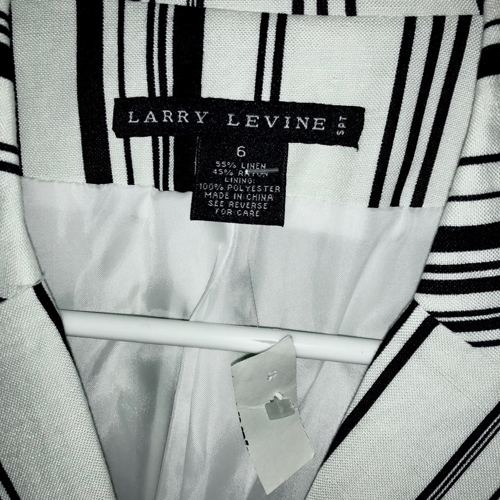 NWT Larry Levine Lined Linen Blend Blazer Jacket - Picture 9 of 13